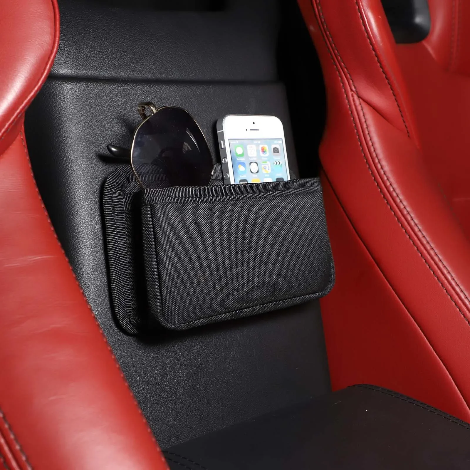 For Jaguar F-TYPE 2013+ Oxford Cloth Black Car Center Control Storage Bag Multifunctional Phone Storage Bag Car Accessories