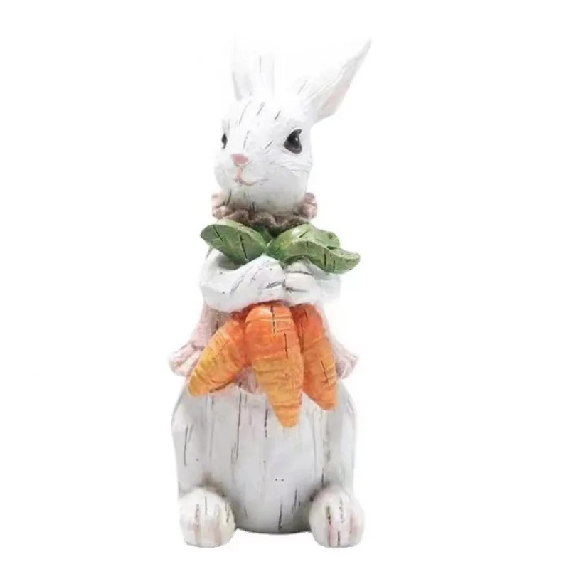 1pc Easter Bunny Hatching Egg Ornament Cute Home Decor Desk Decoration Resin Handicrafts Gifts