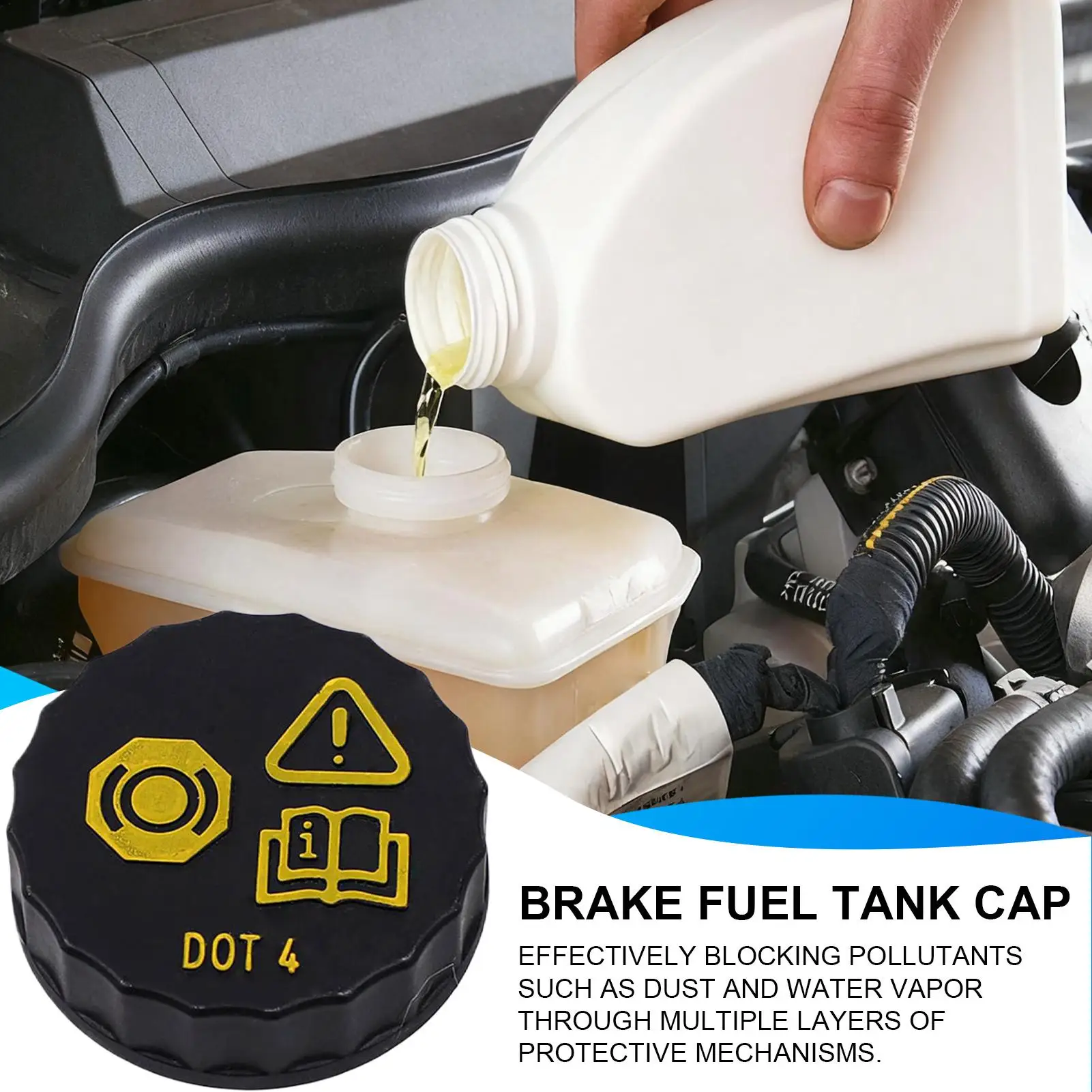 

2 Layer Dust Protection Brake Cap Brake Fluid Tank Cap Replacement For Travel Adventure Vehicles Industrial Most Brake Fluid Tan