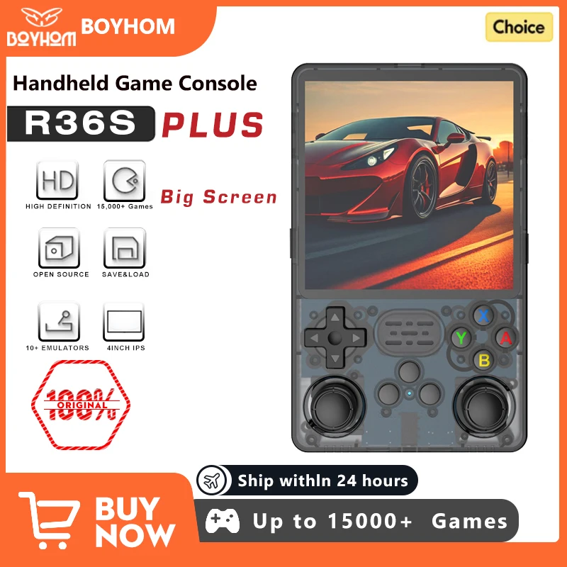 2025 R36SPLUS وحدة تحكم بجهاز لعب محمول 4 بوصة IPS شاشة 30 محاكيات ل PS1/PSP/GBA ARKOS 3000mAh ريترو لعبة لاعب VS RGB20SX