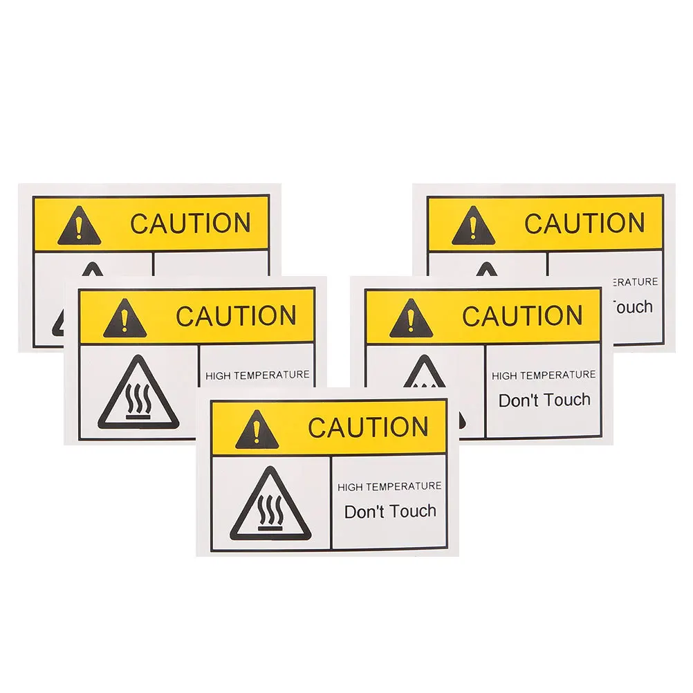 High Temperature Warning Stickers Caution Hot Surface Labels Heat Resistant Safety Decals For Mechanical Equipment Ovens