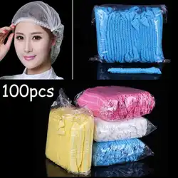 100 pcs disposable shower cap transparent spa salon hotel disposable elastic shower cap bathroom products shower cap