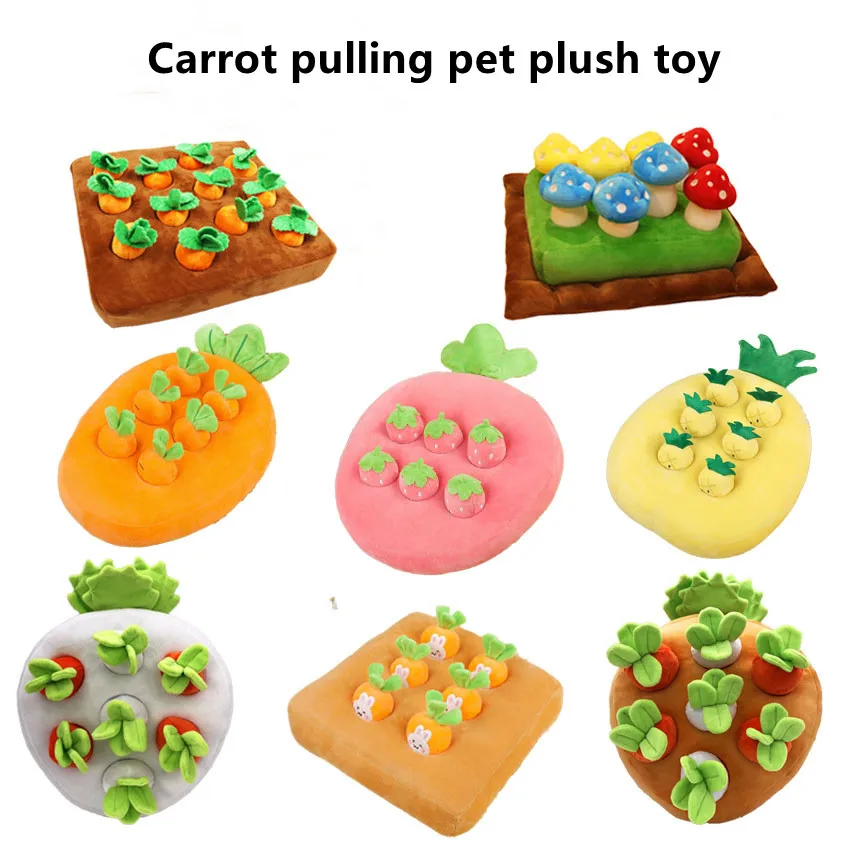 Pulled Carrot Plush Toy Chewing Doll Pet Products Fruit and Vegetable Eden Puppy  Accessories Early Education PP Cotton Rabbit