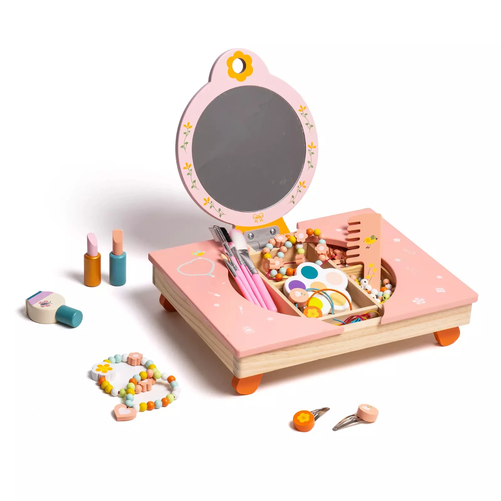 Robud Holz-Kosmetik-Make-up-Spielzeug-Set für Vorschule, Rollenspiel-Baby-Geschenke