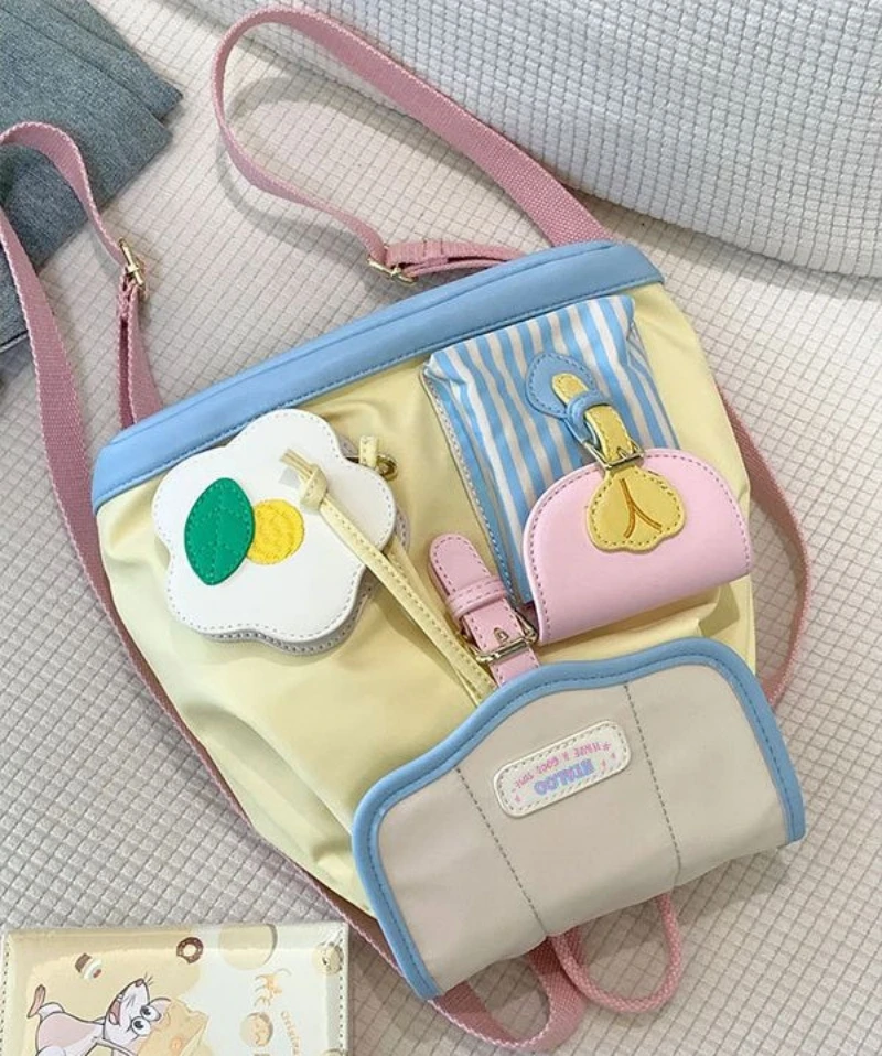 Tas ransel Mini personalisasi, tas perjalanan baru 2023, tas sekolah kecil warna kontras lucu, tas ransel komuter