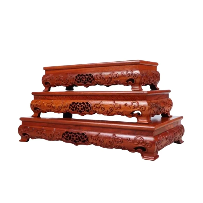 

Premium Wooden Coffee Tea Sets Pedestal Standing Flower Base Vase Flower Pot Display Stand Bonsai Plant Decoration Shelf