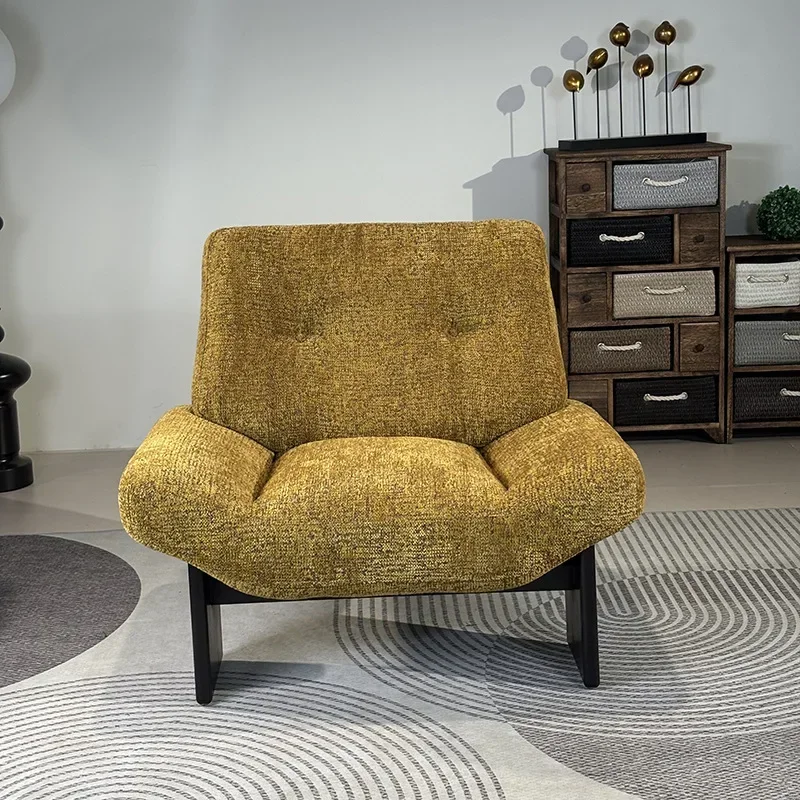 Italian light luxury single sofa chair, Nordic ash wood minimalist leisure chair