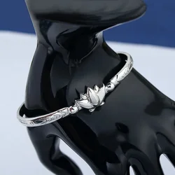 Anime Character Frieren Mirror Lotus Bracelet Metal Cosplay Props Lotus pattern Accessories Unisex Couple Gifts