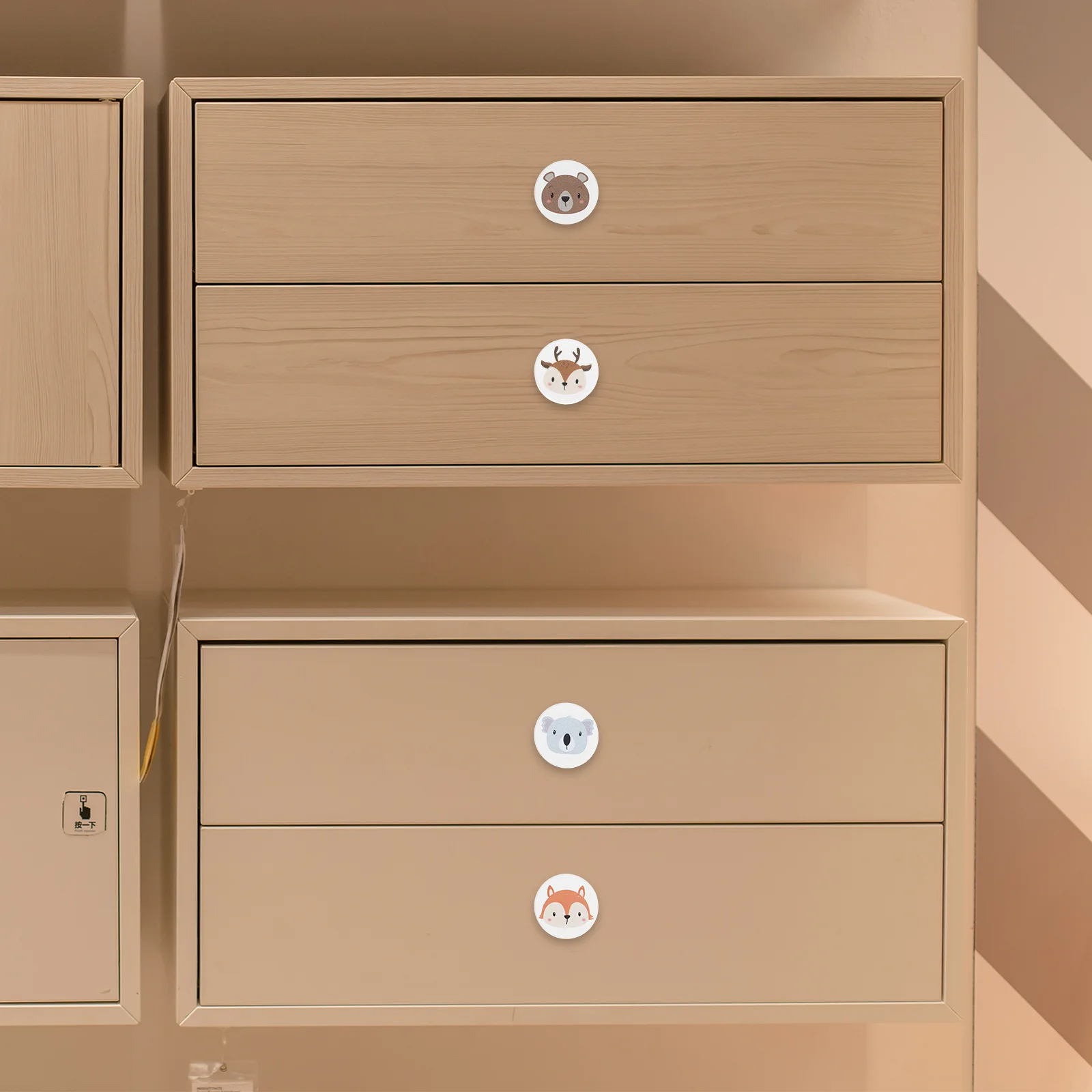 

6Pcs Wooden Drawer Knobs with Animal Patterns Kids Room Cabinet Handles Decorative Dresser Pulls Furniture Upgrade