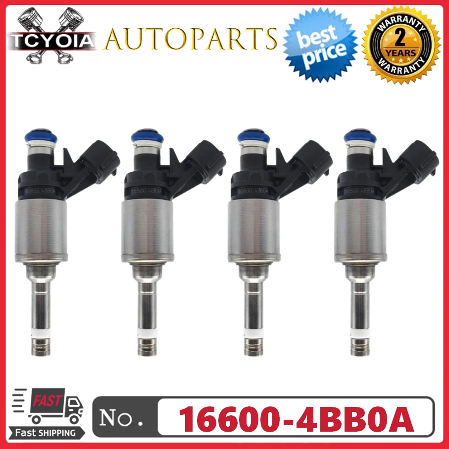 

4pcs/lot 16600-4BB0A 166004BB0A 0261500208 Fuel Injectors For Nissan Juke 2011-2017 1.6L L4