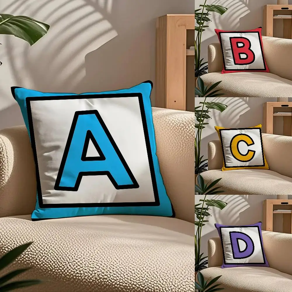 

Creative ABC Letters Pillow Case Custom Printed Brushed Fleece Pillow, Baby Skin-Touch, Eco-Friendly Dye-Sublimation Cushion For