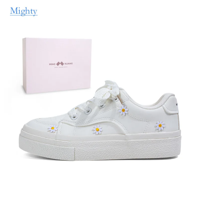 2024 Street Hipster Small Fresh Flower White Women Flat Tenis Female Shoes Women's College Style Skate Board Sneakers Pumps