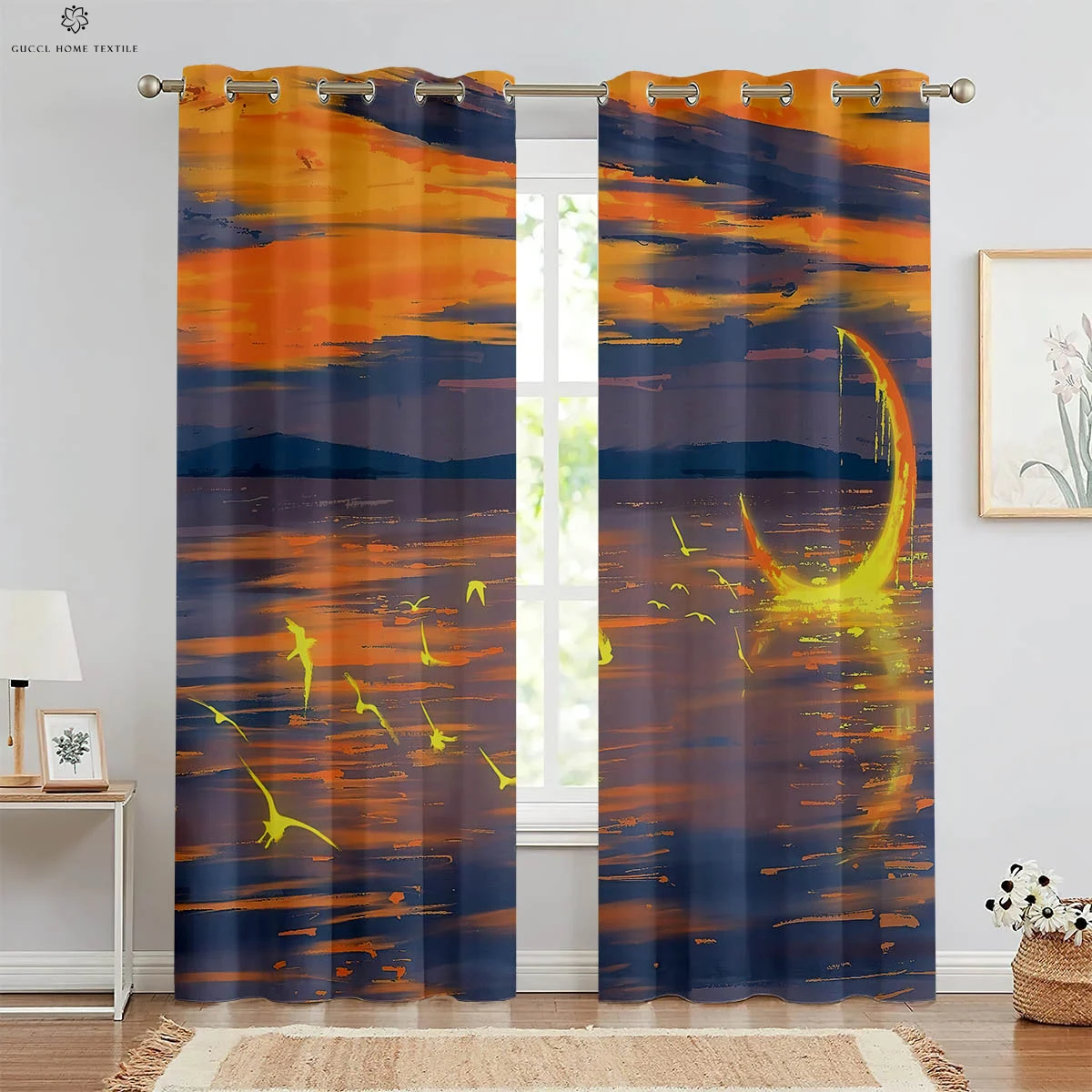 Classical Oil Painting 3d Printing Curtain Bedroom Studio Dormitory Study Room Decorative Curtain Can Be Customized 2 Pieces