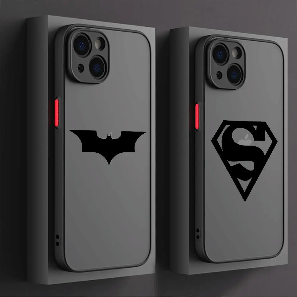 Phone Case for iPhone 11 15 Pro Max 7 8 Plus 11 Pro XS Max 14 13 Plus XR X 12 Mini Clear Superhero B-Batman Superman Cover Joker