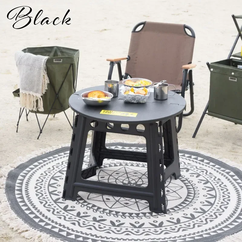 

Stable Plastic folding table Outdoor portable picnic camping table Household low table Multifunctional round table Durable