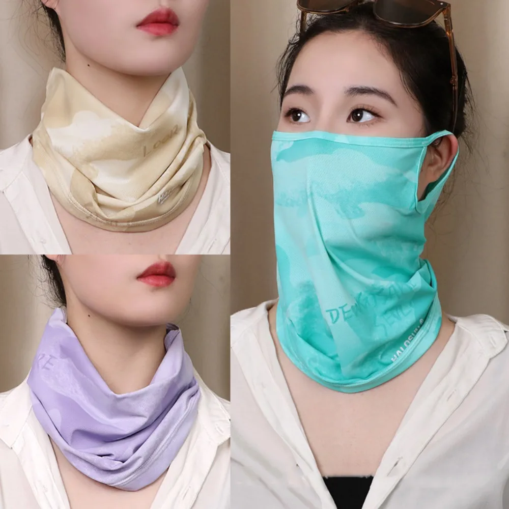 

Подвесной солнцезащитный козырек для ушей, вуаль, защита от ультрафиолета, солнцезащитная маска для лица, эластичная дышащая маска для лица из ледяного шелка, садоводство