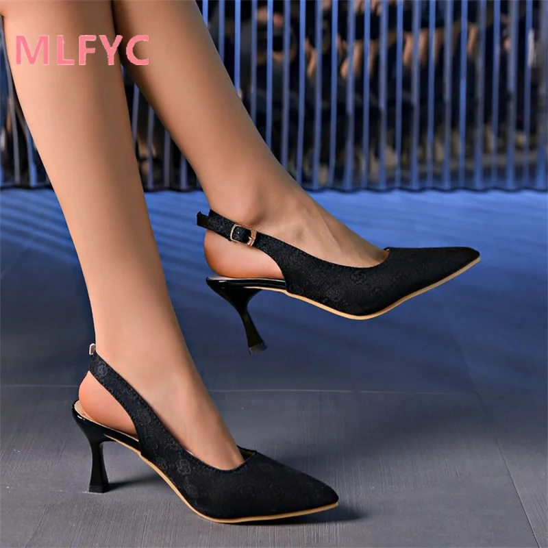 Summer new pointed high heels women's slim heels exposed and sexy sandals women's comfortable and minimalist sandals