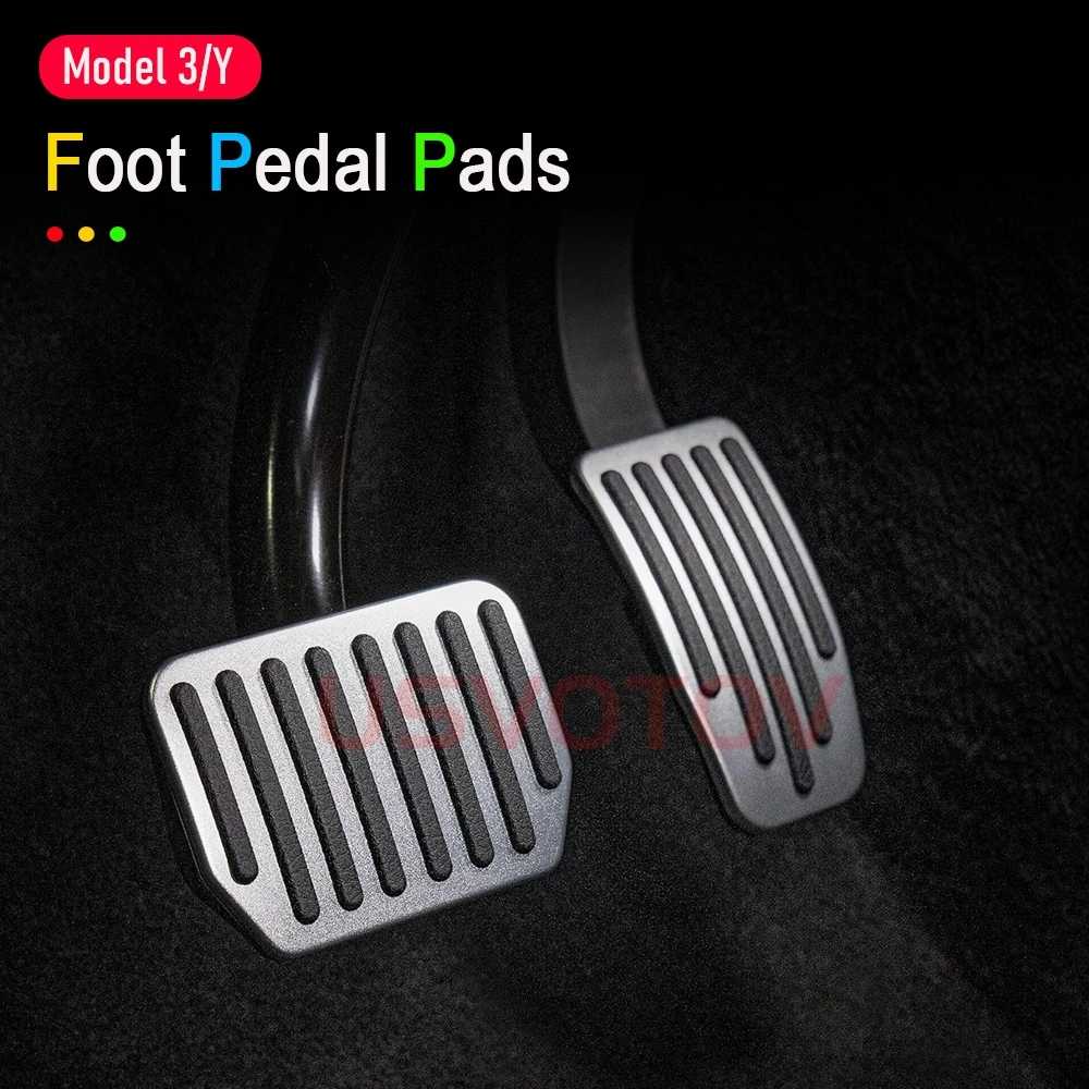 USVOTOV الأداء وسادة دواسة القدم ل تسلا نموذج 3 Y العرعر دواسات القدم غطاء استبدال عدم الانزلاق حامي اكسسوارات الكسوة #2