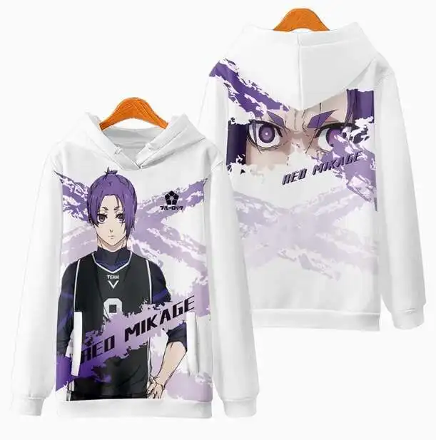 

Anime BLUE LOCK Mikage Reo Monokuma Hooded Hoodie Cosplay Autumn Winter Men Women Coat Loose Jacket Tops anime