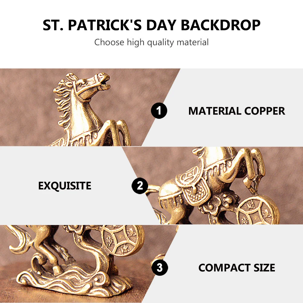

Brass Horse Statue Mini Copper Statue For Home Decoration Feng Shui Metal Ornament Desk Decor Living Room Office Gift