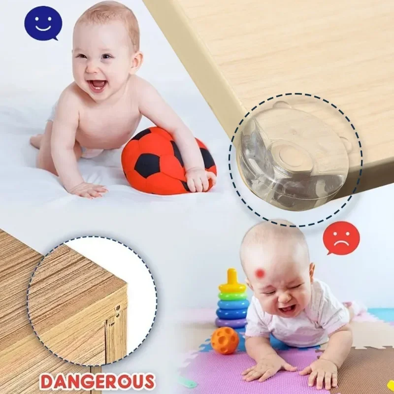PVC Table Corner Protectors for Children, Furniture Edge Protection, Capa, Transparente, Anti Colisão, Segurança do Bebê, 1Pc, 20 Pcs