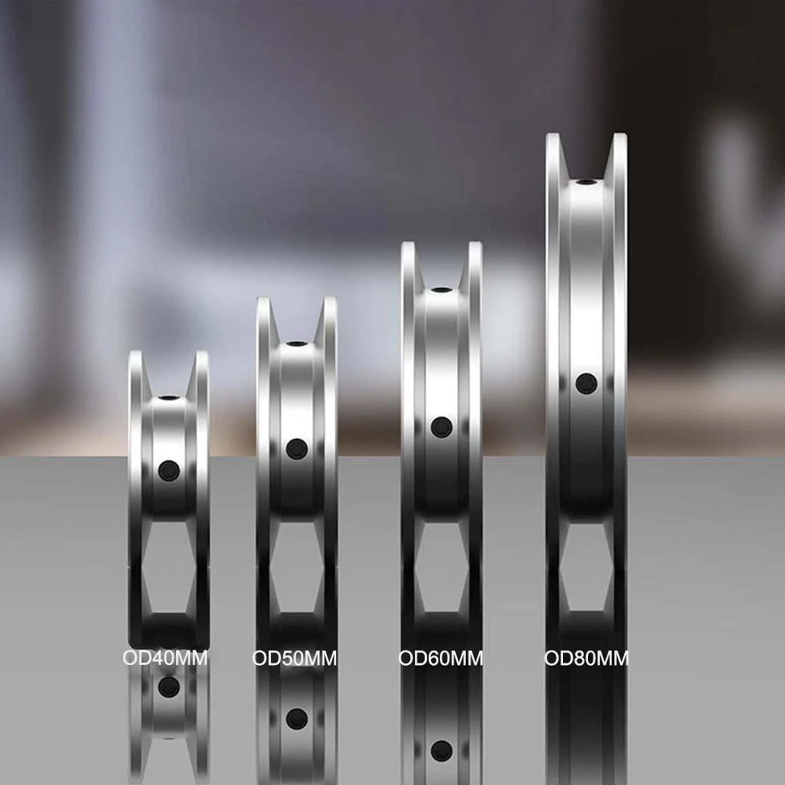 

Одноручьевой приводной шкив OD φ50 мм из алюминиевого сплава с V-образным пазом для ремня типа O, ширина паза 10 мм