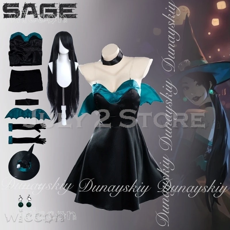 

Костюм на Хэллоуин VALORANT Game Sage, косплей, Sentinels с маленькой ведьмой, комплект с карнавальным нарядом для взрослых