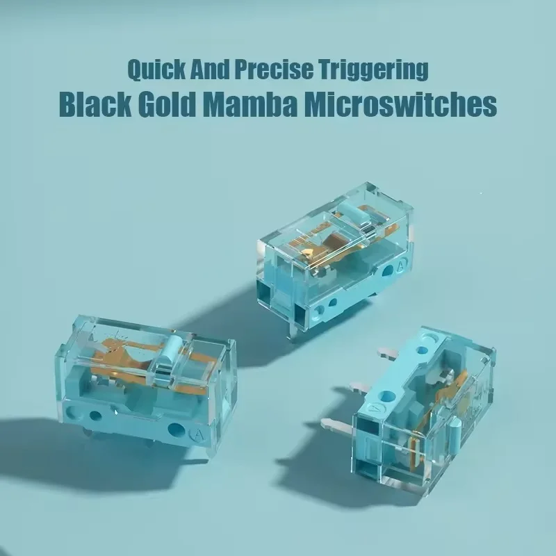 1Pcs Kailh New Style GM8.0 Micro Switch 90 Million Lifespan Gaming Mouse 3Pin Transparent shell Blue Dot