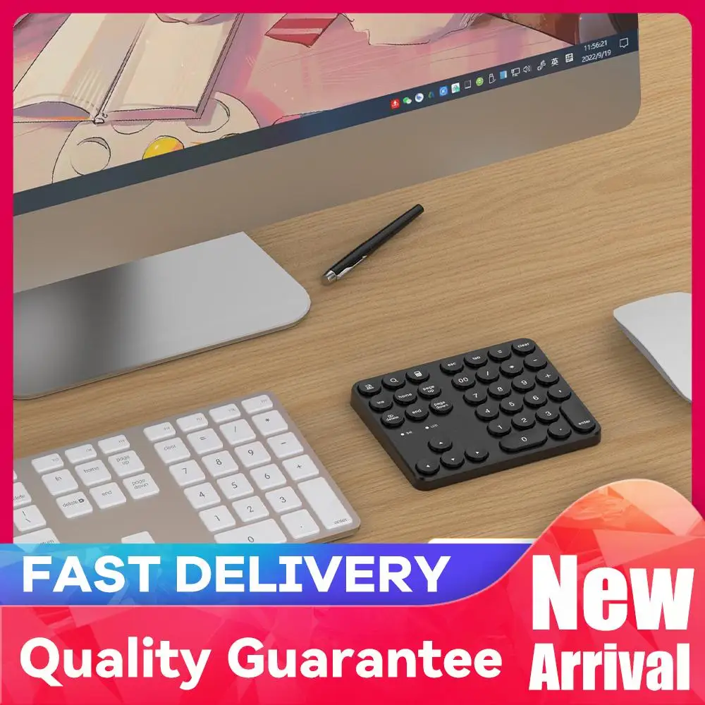 Mini Teclado Numérico Inalámbrico de 2.4G, 35 Teclas, Teclado Numérico Digital, Teclado Externo para Computadora Portátil, PC de Escritorio