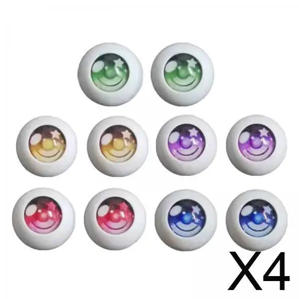 

4x 10x Round Doll Eyes Reusable Arts Crochet Toy Googly for Decorations Stuffed Animal Teddy Bear DIY Craft Bears