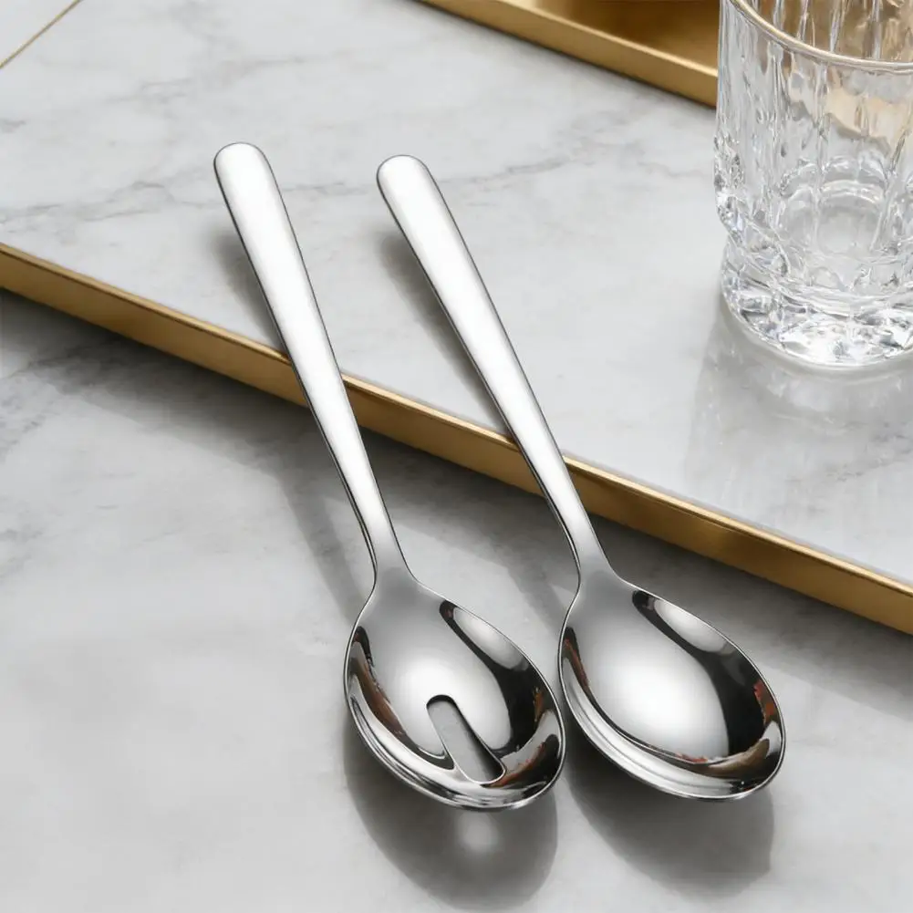 Burr-free Cooking Spoon Heavy-duty 304 Stainless Steel Serving Spoon Elegant Slotted Buffet Utensil Grade Restaurant Kitchen