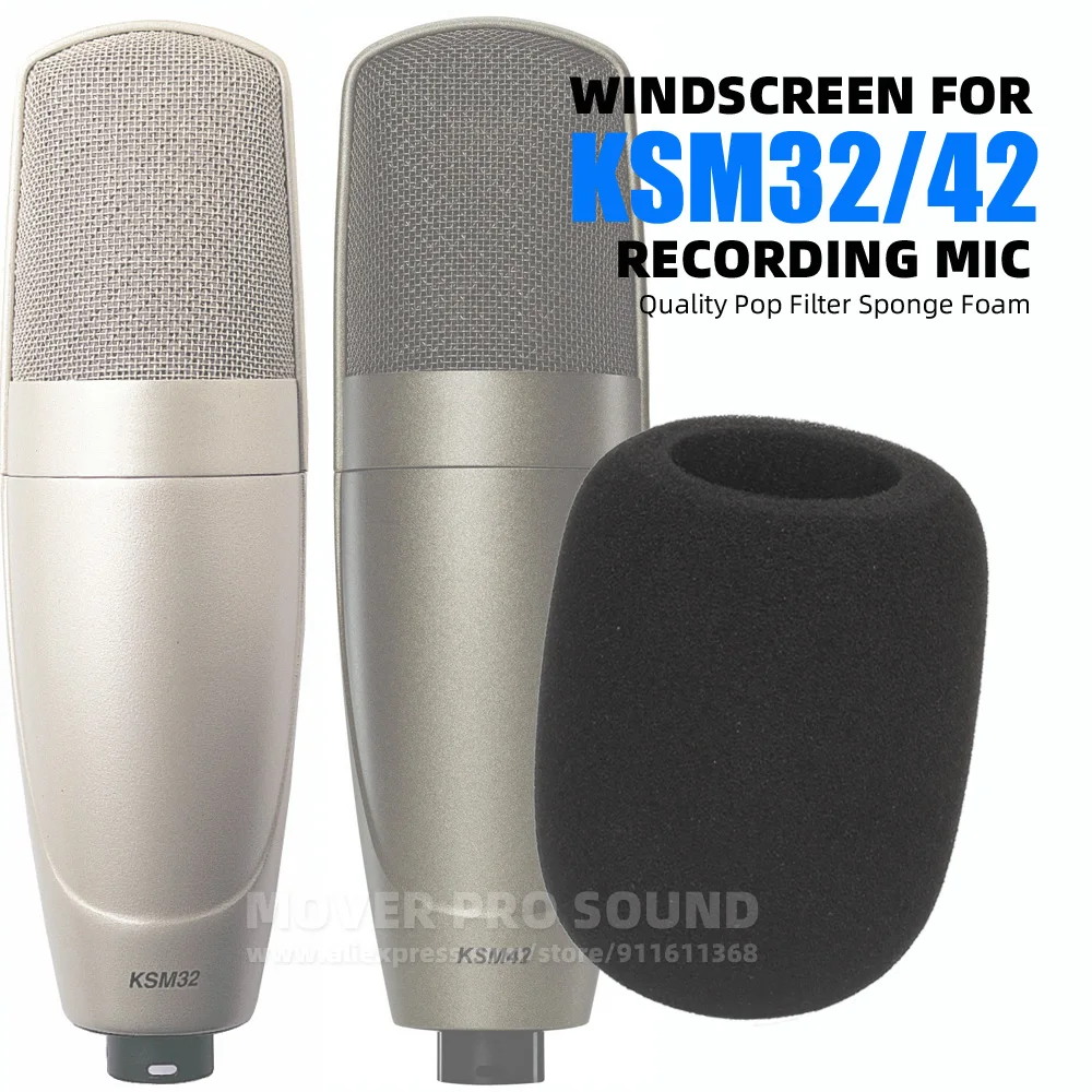 

For SHURE KSM32 KSM42 KSM 32 42 Windproof Microphone Pop Filter Dustproof Windscreen Shield Foam Mic Cover Sponge Windshield