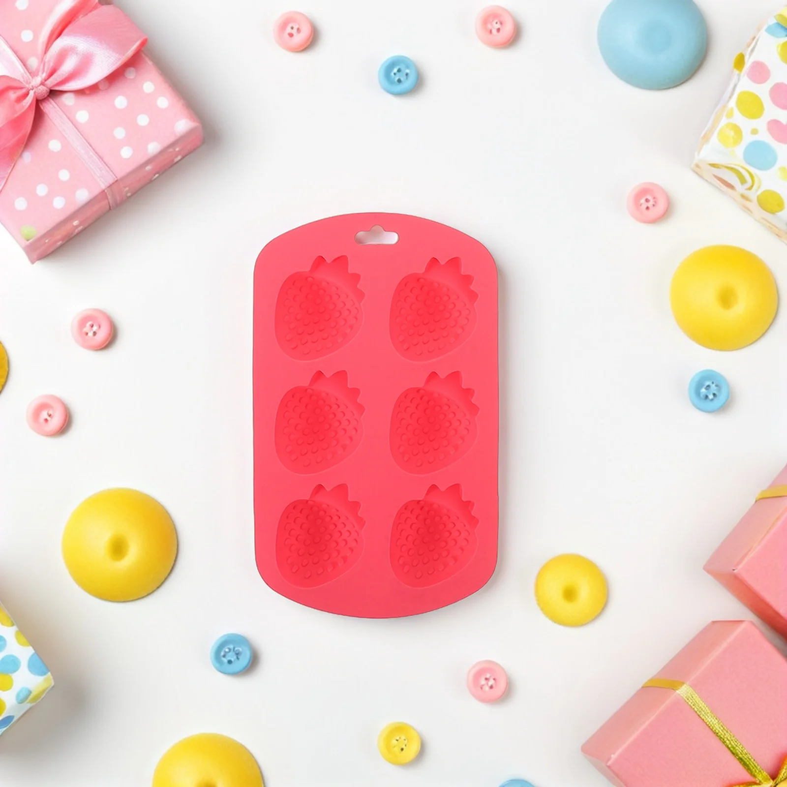 

4Pcs Silicone Fruit Mold Pineapple Lemon Watermelon Strawberry Candy Chocolate Baking Mold Flexible Easy Release for DIY Soap
