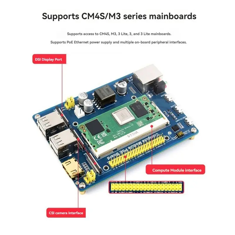 Ingenious-2X Compute Module Poe Board For Raspberry Pi CM4S CM3 3Lite 3+ 3+Lite Series Core Board Compute Module Expansion Board