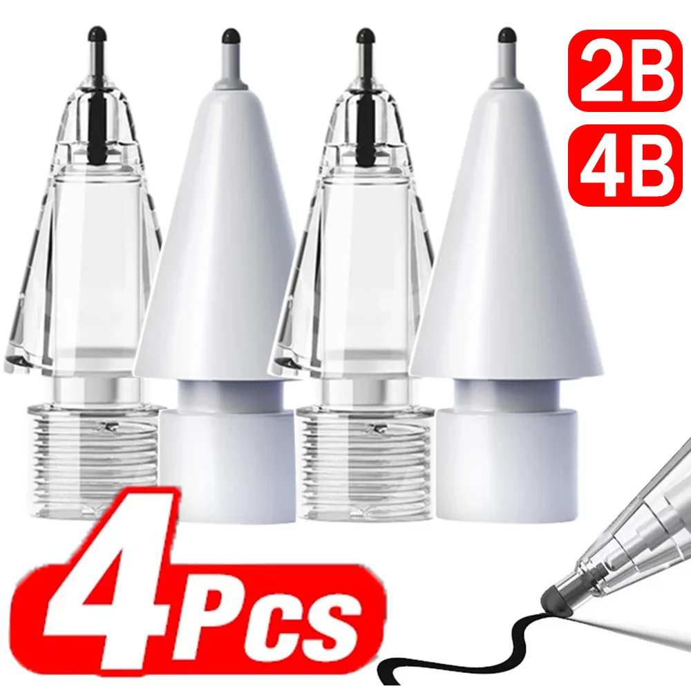 4-1Pcs Replaceable Pencil Tip for Apple Pencil 1 2 Gen Soft Silicone Protective Cap Touch Screen Stylus Pen Nibs for IPencil 1 2