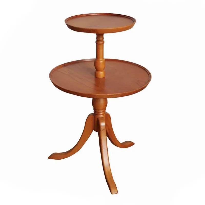 

Side table small coffee table household living room bedroom retro bedside tab le double layer small