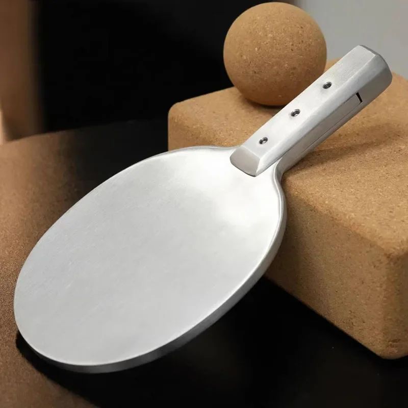 Heavy Table Tennis Paddle Stainless Steel Weighted Training Racket for Strength Building Fitness Sports Equipment