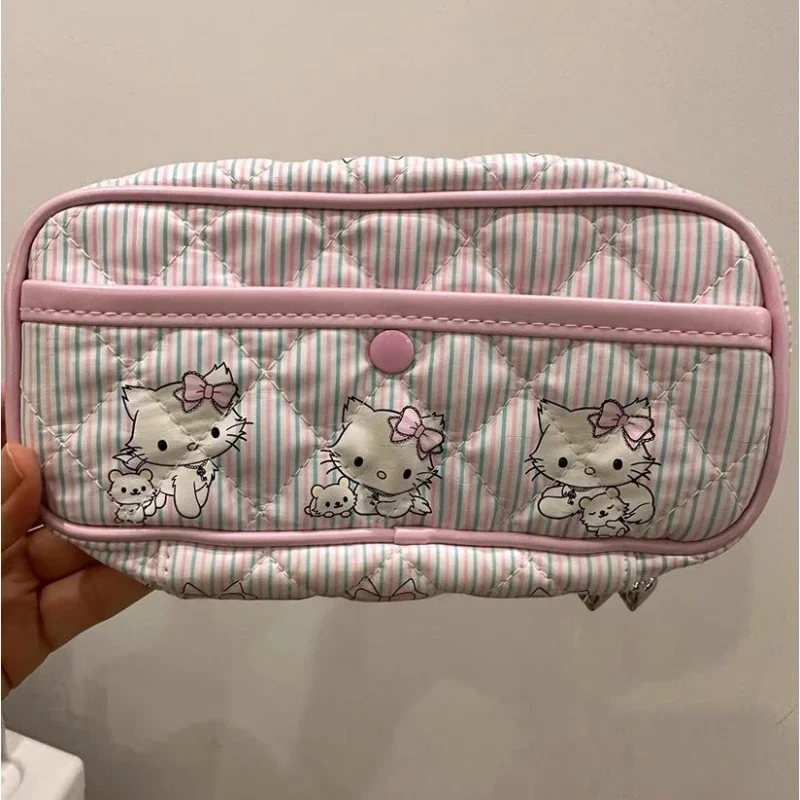 Kawaii Hello Kitty Cat Pencil Case School Cute Pouch Storage Organizer Makeup Bag Cosmetic Study Supplies Stationery Bags Gift