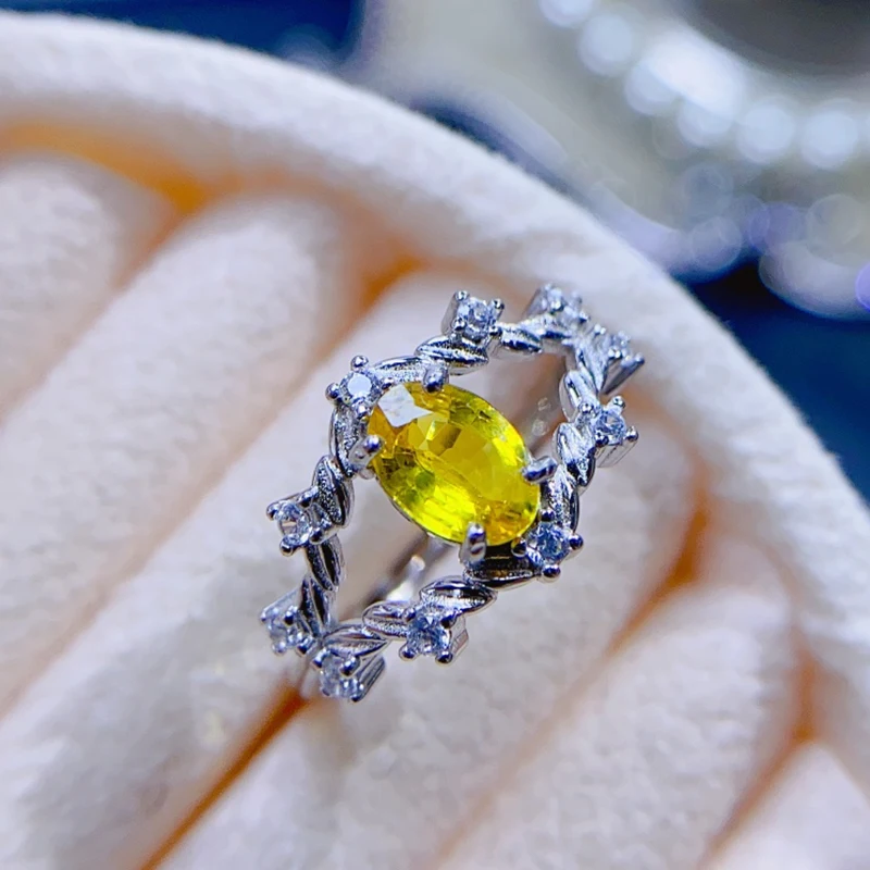 

Natural Yellow Sapphire Rings for women silver 925 jewelry luxury gem stones 18k gold plated free shiping items