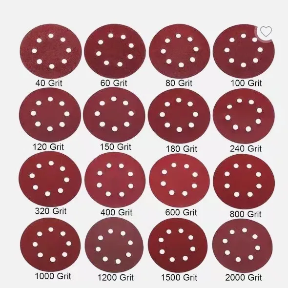 

10Pc 5 Inch 125mm 8 Holes Aluminium Oxide Dry 40 to 2000 Grits Hook &Loop Sandpaper Sanding Disc for Metal & Auto&Wood Sanding