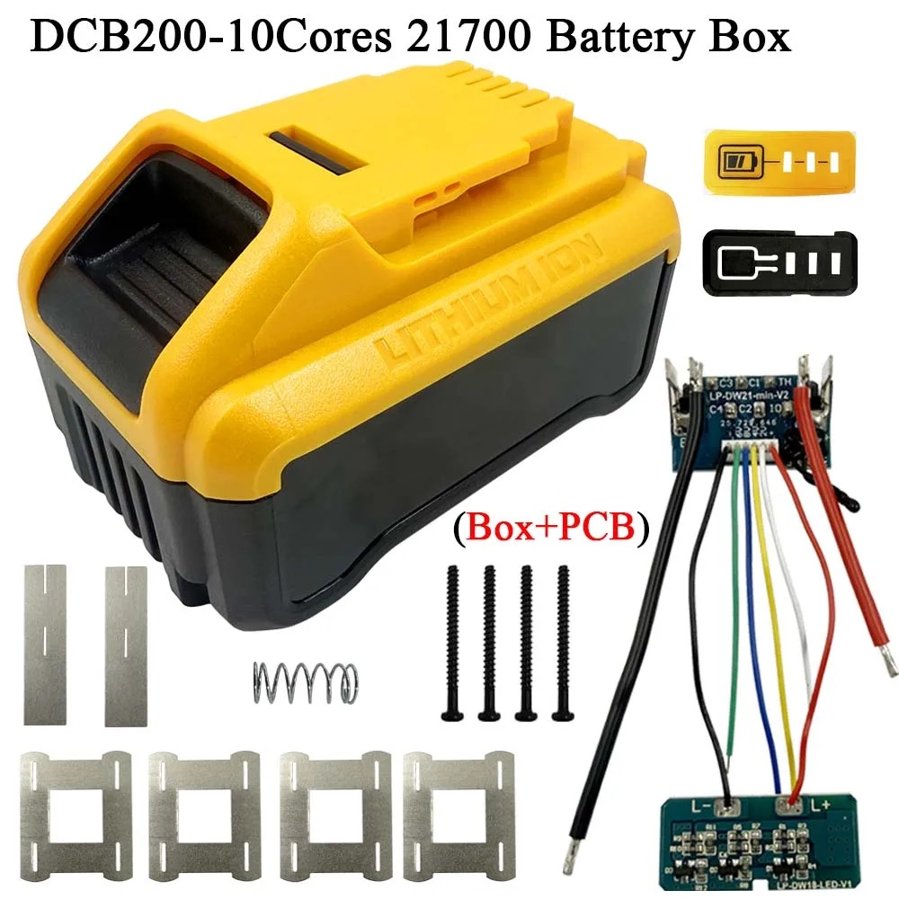 Elektrowerkzeug Li-Ion Akku Fall Box Schutz Platine PCB für Dewalt 18V 20V DCB200 10*21700 Li-Ion Akku Shell Gehäuse