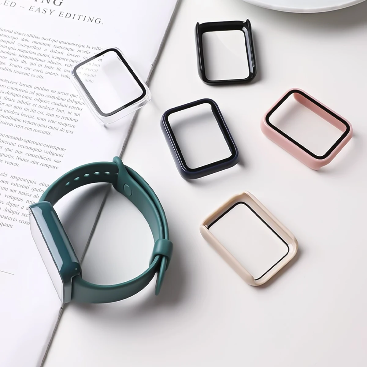 Tempered Glass+Plastic Case for Xiaomi Band 10Pro Screen Protector Anti-Scratch Bumper Cover for MiBand 10Pro Ceramic Edition