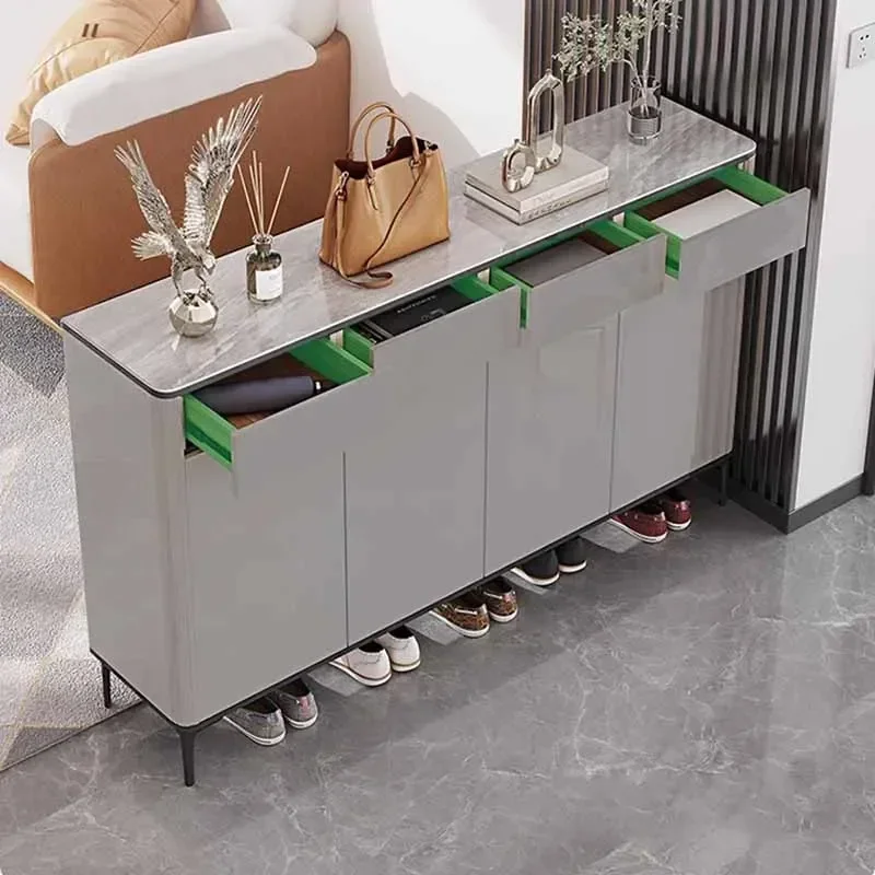 Luxury Nordic Shoe Rack Space Saving European Modern Entryway Shoe Rack Dust Proof Entry Da Soggiorno Furniture Living Room