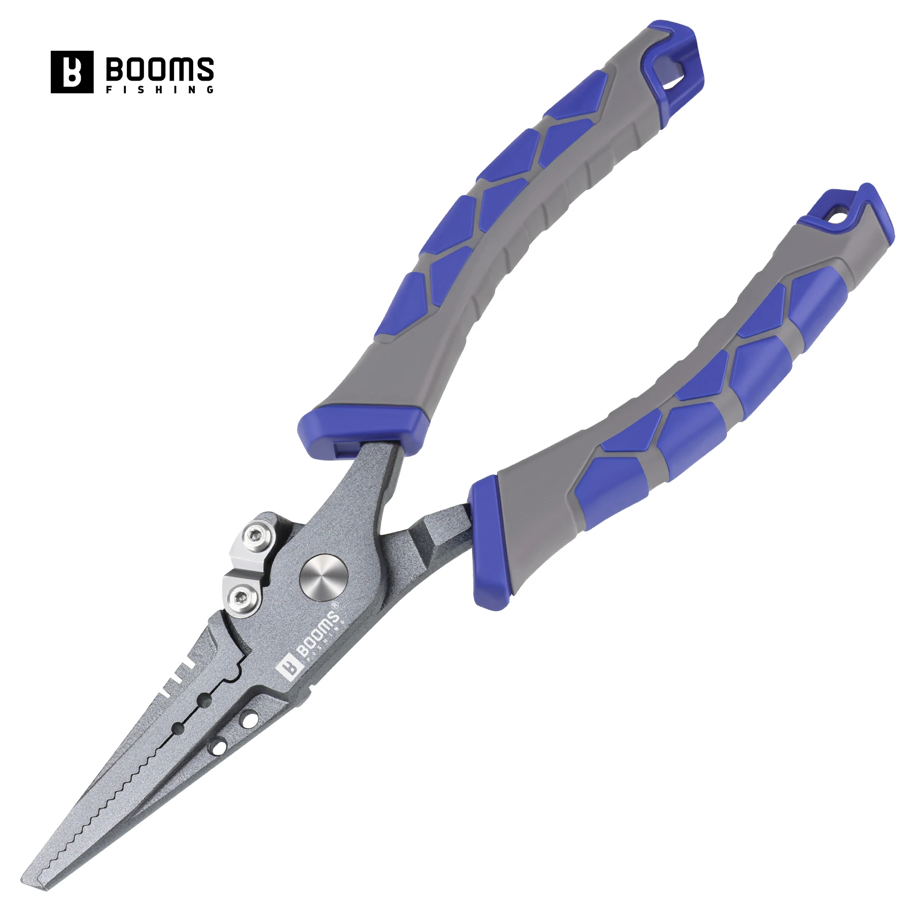 Booms pêche pince multifonction eau salée 8.5 "remover d'hameçon en acier au carbone dissolvant de crochet pince à anneau fendu pince de pêche