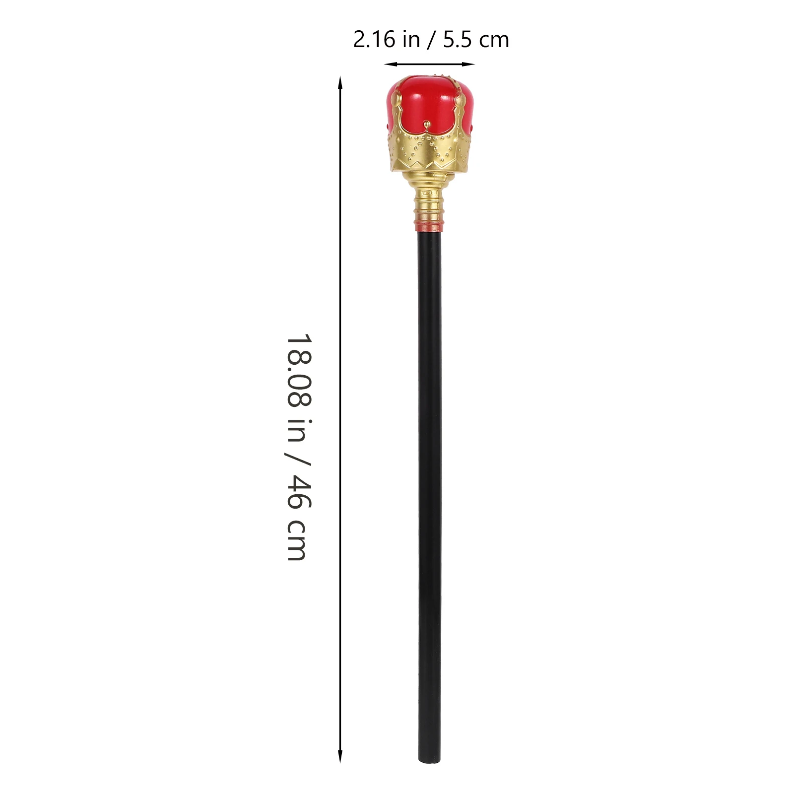 

Plastic King Cane Prop For Carnival Party Masquerade Decorative Dress Up Accessory Halloween Scepter Costume Walking Stick Role