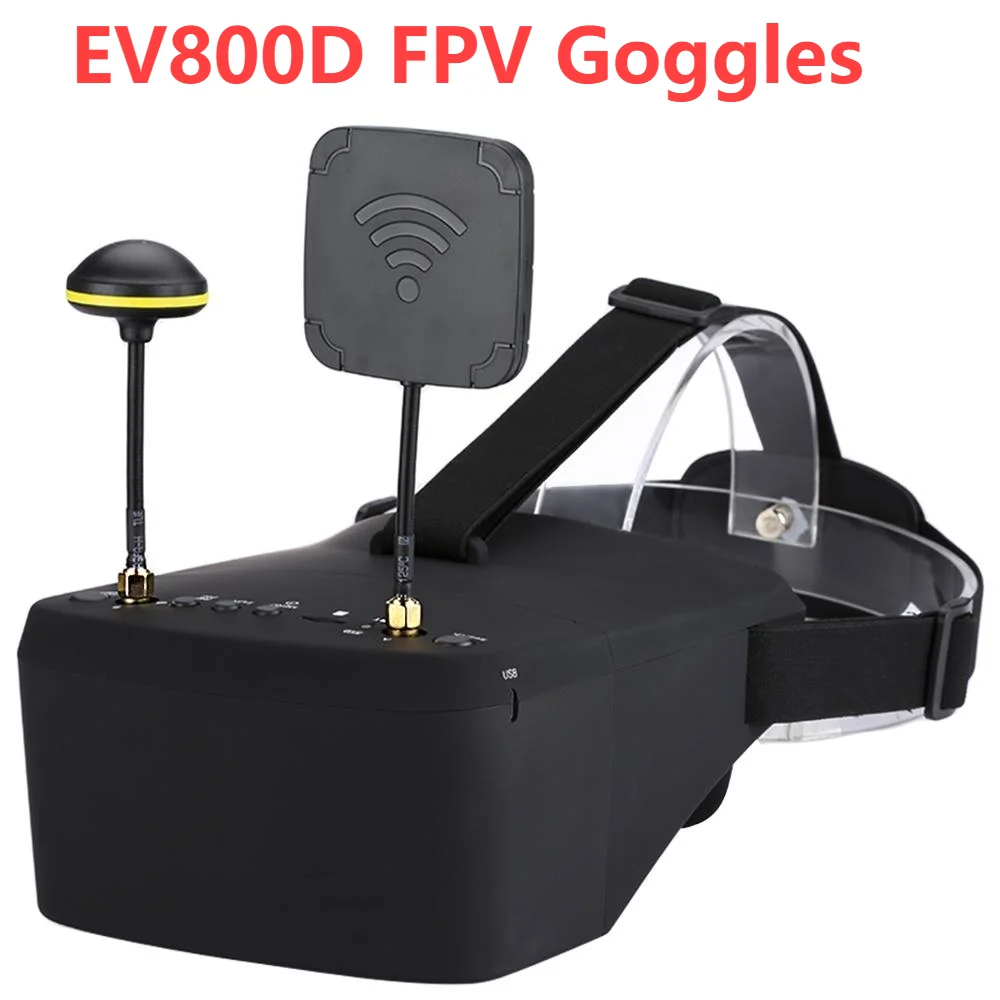 EV800D FPV Goggles with DVR 5.8G 40CH 5 Inch 800x480 Diversity Video Headset Build in 3.7V 2000mAh Battery