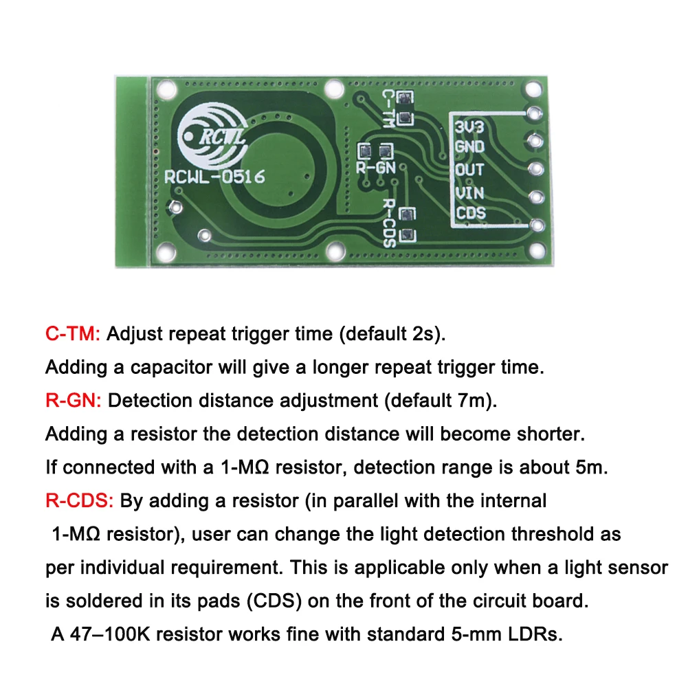 10PCS RCWL-0516 Microondas Radar Sensor Módulo Interruptor de Indução do Corpo Humano Sensor Inteligente 3.3 para Arduino