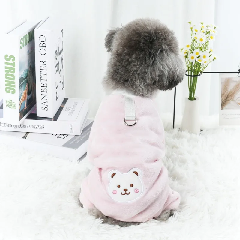 

Winter Warm Pet Clothes Soft Flannel Dog Jumpsuit Puppy Cats Four Legs Jacket Coat for Small Medium Dogs Chihuahua Yorkie Outfit