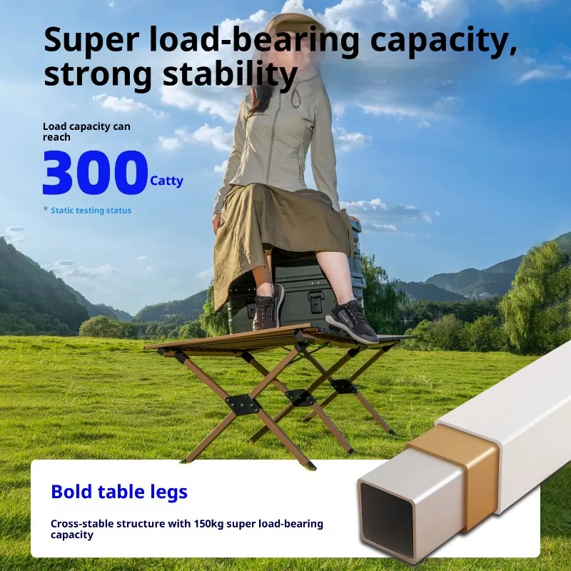 Tragbarer, zusammenklappbarer Campingtisch, Picknick, Strand, leicht, höhenverstellbar, Aluminium, IGT-kompatibel, kompakt, zum Wandern, Grillen