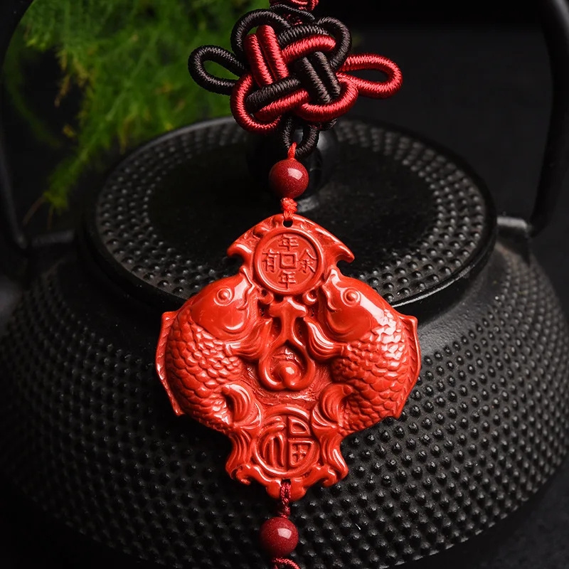 Natural Carving after Year Hand-Woven Pisces Car Hanging Emperor Sandstone National Style Portable Ornaments Whole